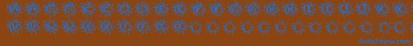 Krissun Font – Blue Fonts on Brown Background