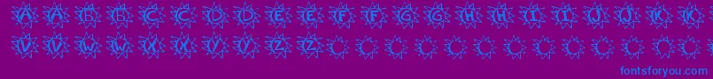 Krissun Font – Blue Fonts on Purple Background