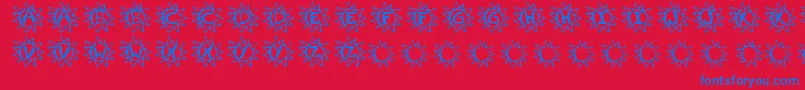 Krissun-Schriftart – Blaue Schriften auf rotem Hintergrund