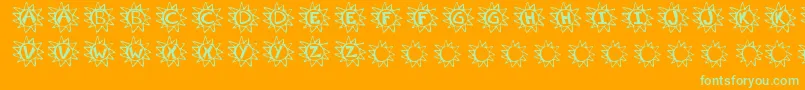 Krissun Font – Green Fonts on Orange Background