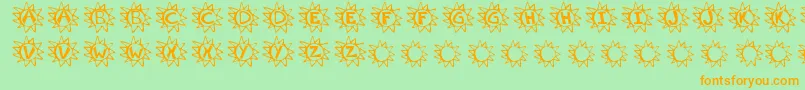 Krissun Font – Orange Fonts on Green Background
