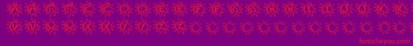 フォントKrissun – 紫の背景に赤い文字