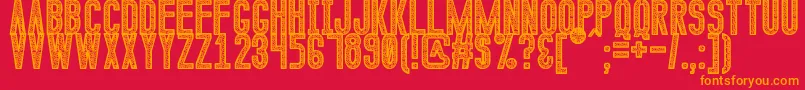 CalenduliaSt-Schriftart – Orangefarbene Schriften auf rotem Hintergrund
