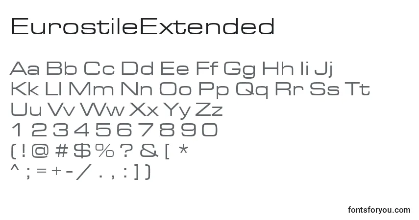 EurostileExtendedフォント–アルファベット、数字、特殊文字