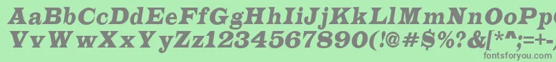 フォントLatinonrItalic – 緑の背景に灰色の文字