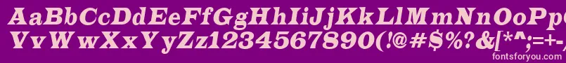 LatinonrItalic Font – Pink Fonts on Purple Background