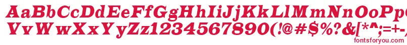 LatinonrItalic-fontti – punaiset fontit valkoisella taustalla