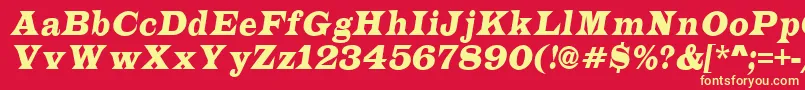 LatinonrItalic Font – Yellow Fonts on Red Background