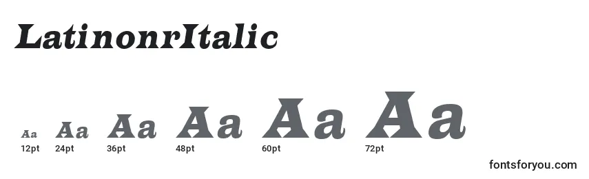 LatinonrItalic Font Sizes