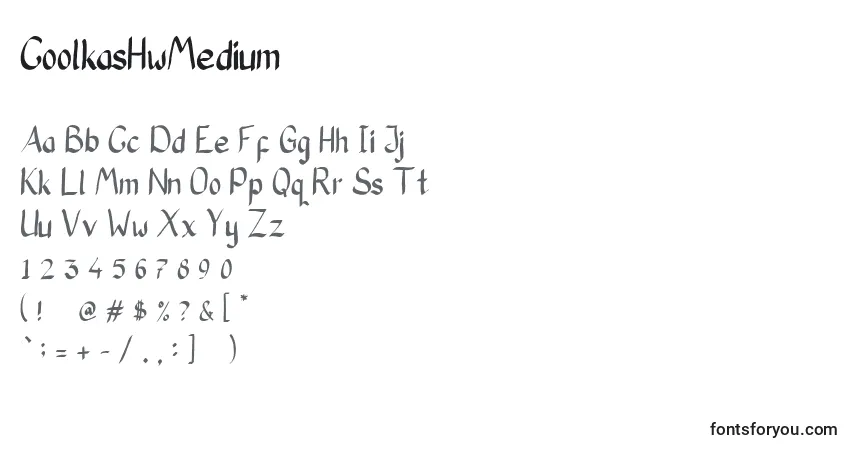 A fonte CoolkasHwMedium – alfabeto, números, caracteres especiais