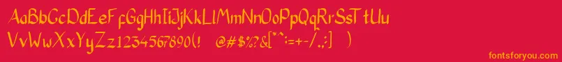 CoolkasHwMedium Font – Orange Fonts on Red Background