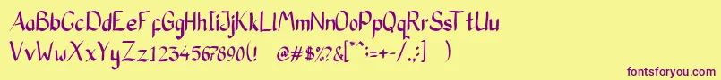 CoolkasHwMedium Font – Purple Fonts on Yellow Background