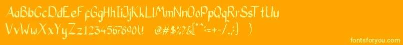 フォントCoolkasHwMedium – オレンジの背景に黄色の文字