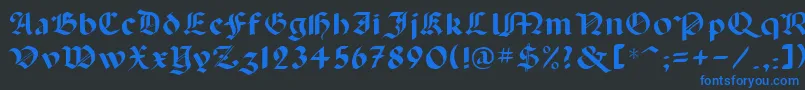 Lancas-fontti – siniset fontit mustalla taustalla