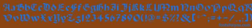 Czcionka Lancas – niebieskie czcionki na brązowym tle