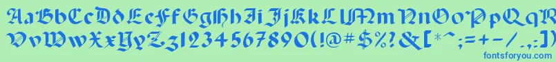 Lancas Font – Blue Fonts on Green Background