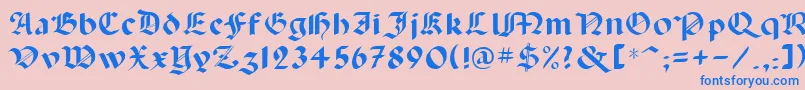 フォントLancas – ピンクの背景に青い文字