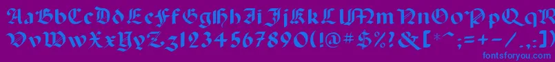 フォントLancas – 紫色の背景に青い文字