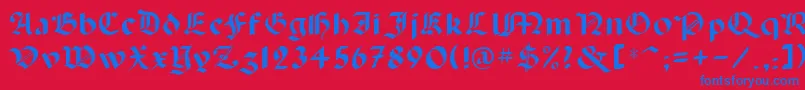 Lancas Font – Blue Fonts on Red Background