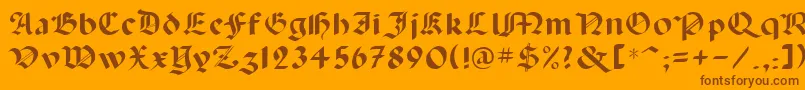 Lancas-fontti – ruskeat fontit oranssilla taustalla