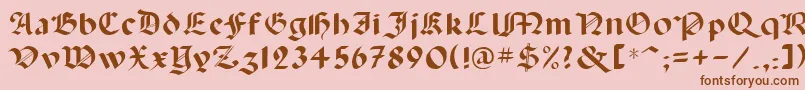 Lancas-fontti – ruskeat fontit vaaleanpunaisella taustalla