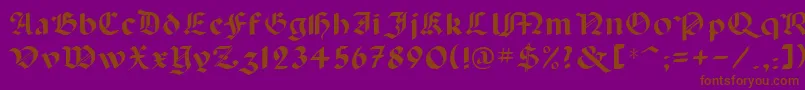 フォントLancas – 紫色の背景に茶色のフォント