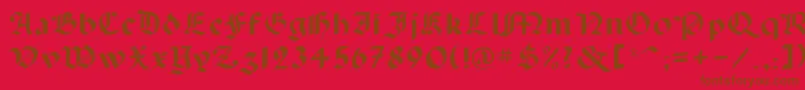 フォントLancas – 赤い背景に茶色の文字