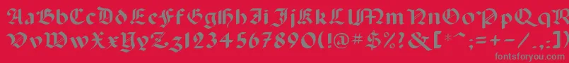 Lancas-fontti – harmaat kirjasimet punaisella taustalla