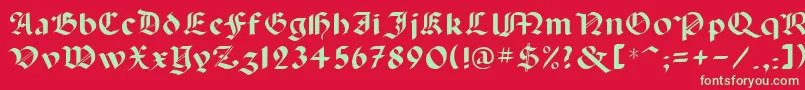 フォントLancas – 赤い背景に緑の文字