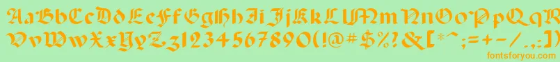 Lancas-Schriftart – Orangefarbene Schriften auf grünem Hintergrund