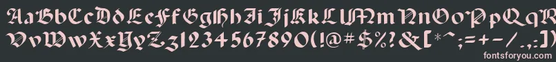 Lancas-fontti – vaaleanpunaiset fontit mustalla taustalla
