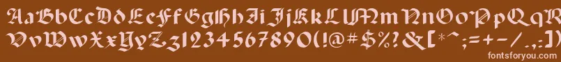 Lancas-fontti – vaaleanpunaiset fontit ruskealla taustalla