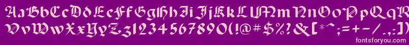 Lancas-fontti – vaaleanpunaiset fontit violetilla taustalla