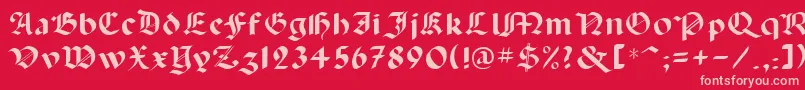 Lancas-Schriftart – Rosa Schriften auf rotem Hintergrund