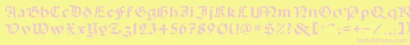 Lancas-fontti – vaaleanpunaiset fontit keltaisella taustalla