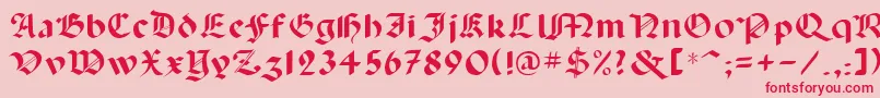 フォントLancas – ピンクの背景に赤い文字