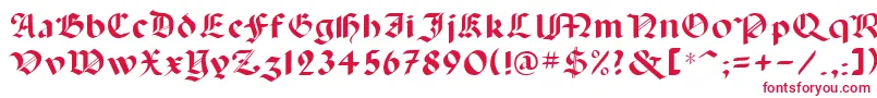 Lancas-fontti – punaiset fontit valkoisella taustalla