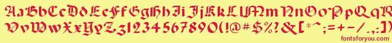 Lancas-fontti – punaiset fontit keltaisella taustalla