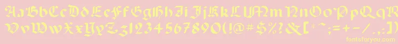 Lancas-Schriftart – Gelbe Schriften auf rosa Hintergrund