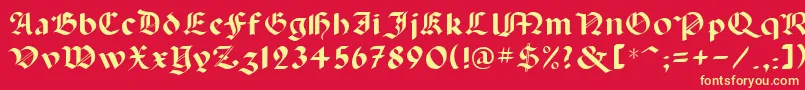 Lancas-Schriftart – Gelbe Schriften auf rotem Hintergrund