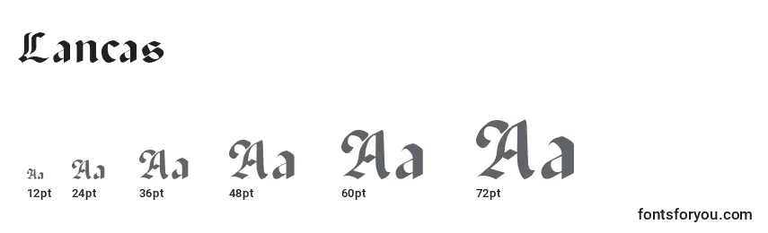 Größen der Schriftart Lancas