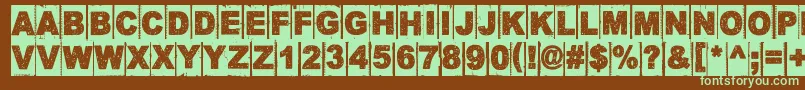 CornerDarkDistance Font – Green Fonts on Brown Background