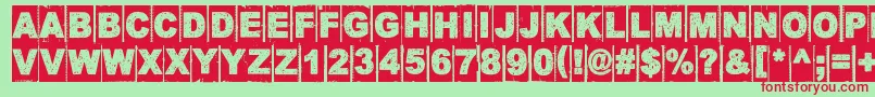 CornerDarkDistance Font – Red Fonts on Green Background