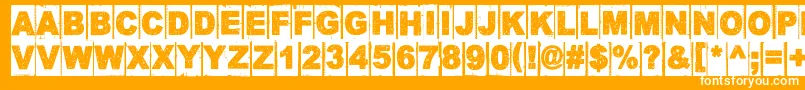 Шрифт CornerDarkDistance – белые шрифты на оранжевом фоне
