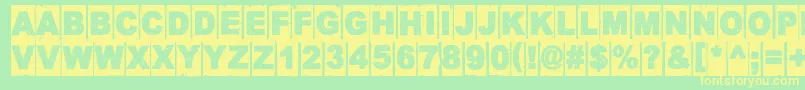 CornerDarkDistance Font – Yellow Fonts on Green Background