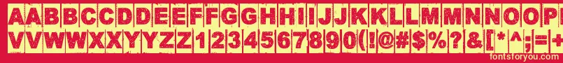 CornerDarkDistance Font – Yellow Fonts on Red Background