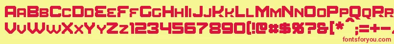 Amuro-Schriftart – Rote Schriften auf gelbem Hintergrund