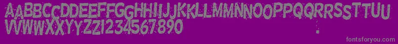 NervousRex-fontti – harmaat kirjasimet violetilla taustalla