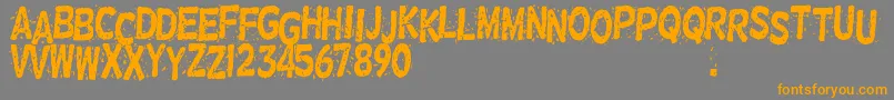 Weitere Informationen zur NervousRex-Schriftart NervousRex-Schriftart – Orangefarbene Schriften auf grauem Hintergrund