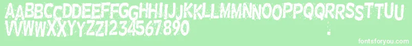 フォントNervousRex – 緑の背景に白い文字
